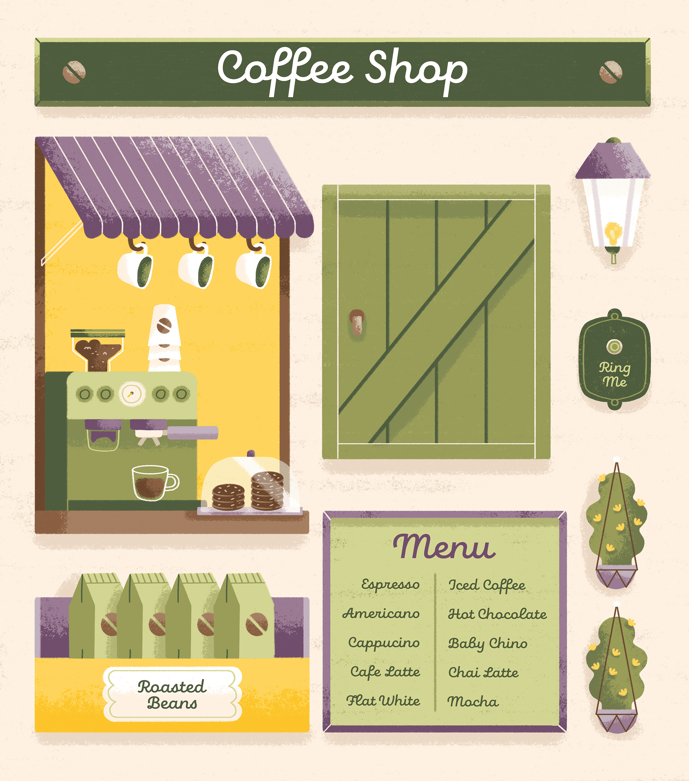 The Café Play Scene illustration