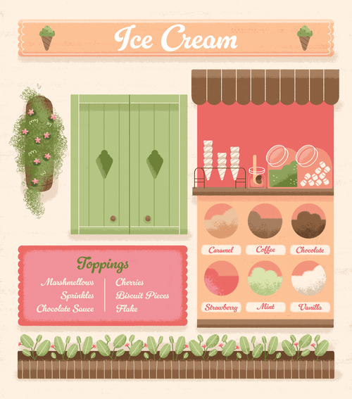 The Creamery Play Scene illustration