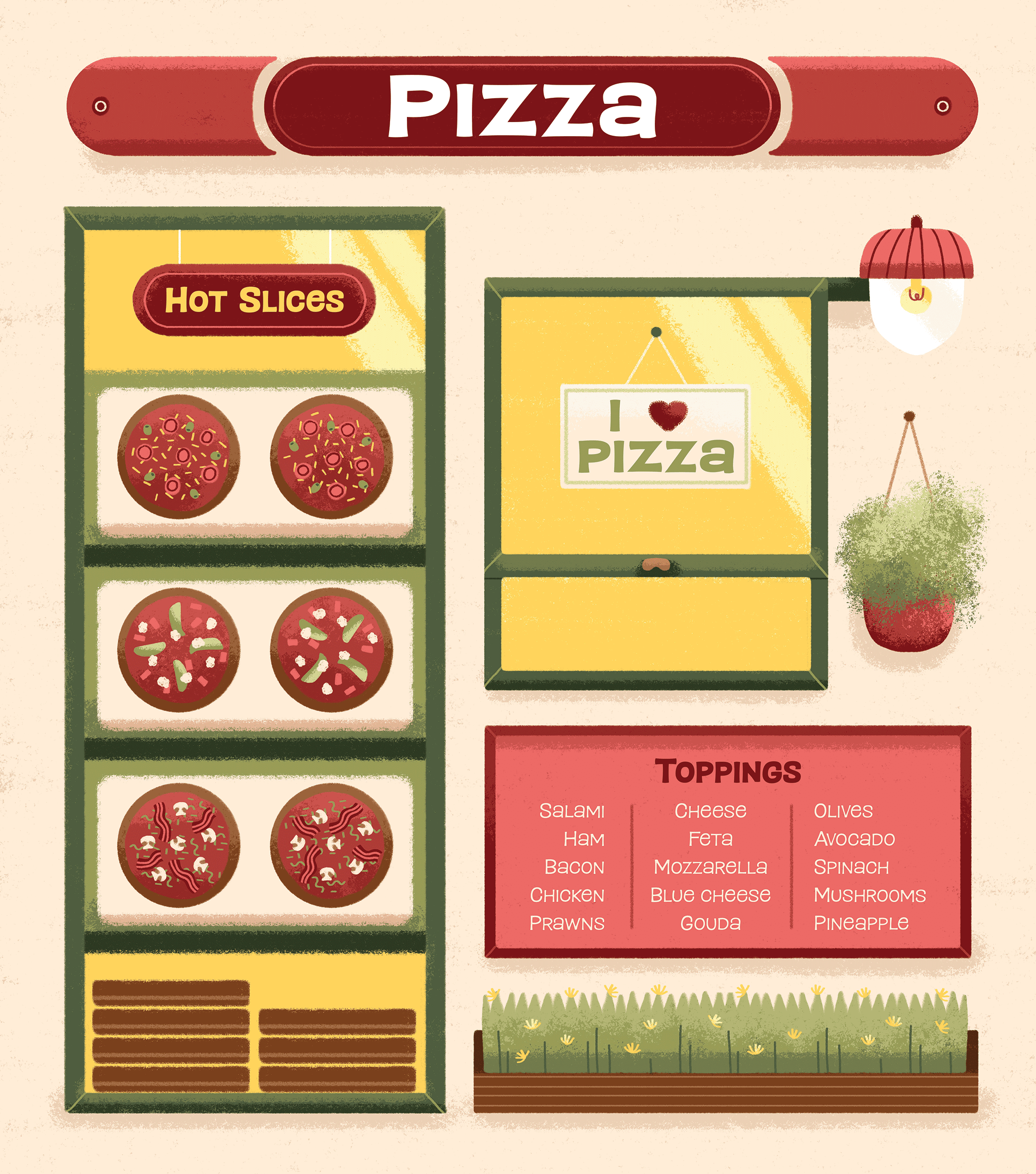 The Pizzeria Play Scene illustration